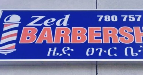 Zed's Barbershop storefront sign